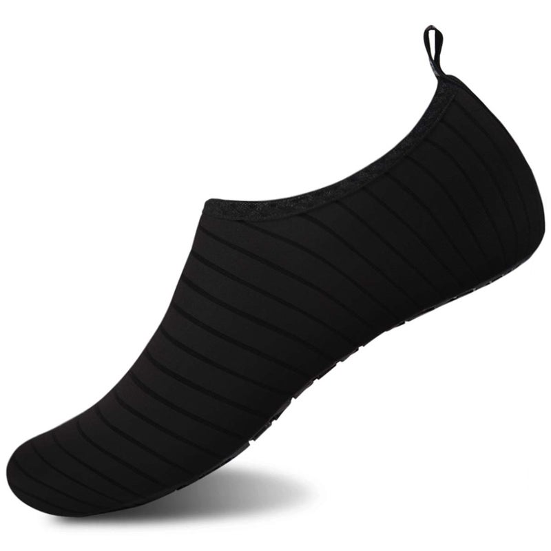 WateLves Womens and Mens Kids Water Shoes Barefoot Quick-Dry Aqua Socks for Beach Swim Surf Yoga Exercise (TW.Black, L) - Image 1